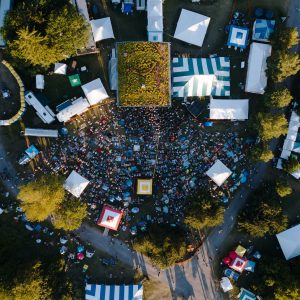 Overhead shot of main stage